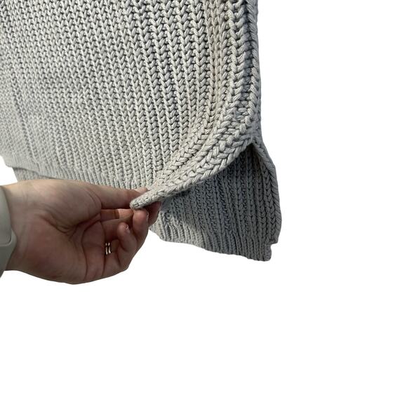 Haven Chunky Knit Funnel Neck Sweater NWT Womens Sz S Gray Pullover Relaxed Fit - Picture 4 of 6